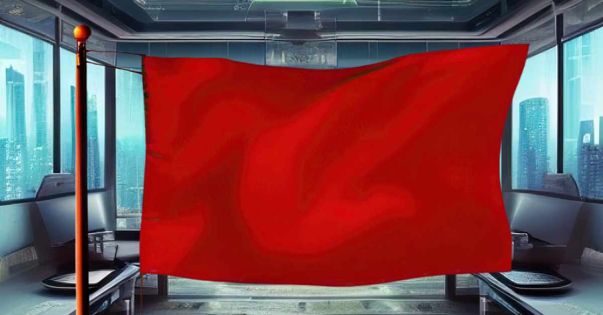 A red flag warns about the dangers of engagementboost.com