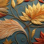 Close up of a combination of digital brush strokes and embroidery texture demonstrates the Textured Wonders surface pattern trend for Fall 2023.